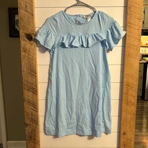 Girls 12 12Y Grace Karin Cotton Blue Ruffle dress